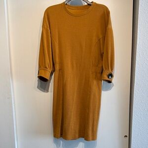 Vintage Mustard Color Corduroy Dress